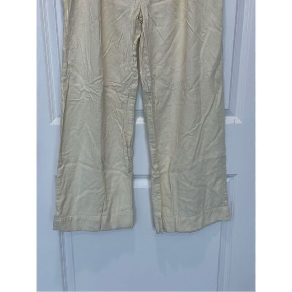 WeWoreWhat Wide Leg Linen Blend Yellow Pants Size 8 - Picture 3 of 6
